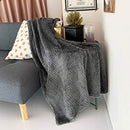 LOMAO Flannel Throw Blanket Wave Texture Lightweight Throw fit Sofa Couch-Gray - Brand New