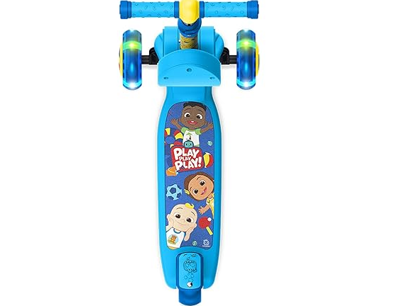 JETSON 2-IN-1 3-WHEEL KICK SCOOTER, FOLDABLE AND DETACHABLE SEAT - COCOMELON - Like New