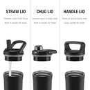 ZULU BASE 24OZ STAINLESS STEEL WATER BOTTLE 3 LIDS STRAW CHUG TWIST - NAVY - Brand New