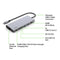 BELKIN 7-IN-1 USB-C HUB MULTIPORT ADAPTER DONGLE 4K 60HZ HDMI 100W POWER - GRAY - Like New
