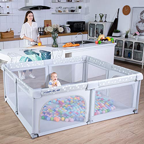 ANGELBLISS BABY PLAYPEN EXTRA LARGE PLAY YARD GATE INDOOR OUTDOOR - SIZE 71"×59" - Like New