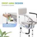 OasisSpace Padded Beside Commode Chair 3-in-1 Adjustable 450 lbs - Black/Gray - Brand New