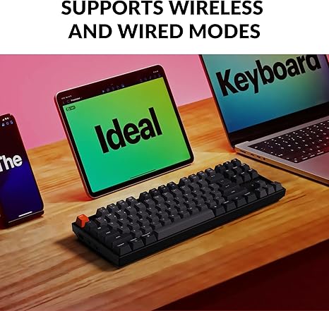 KEYCHRON K8 TENKEYLESS MECHANICAL KEYBOARD BACKLIGHT BLUETOOTH RED SWITCH - GRAY - Like New