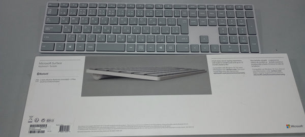 MICROSOFT WIRELESS SURFACE KEYBOARD, JAPANESE/ENGLISH FONT - SILVER - Like New