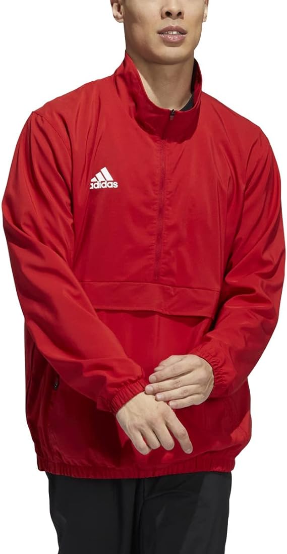 Adidas Mens Stadium 1/4 Zip Woven Long Sleeve HE7268 Team Power Red 3XL Like New