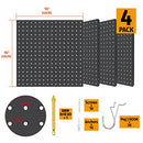 HUHOLE PEG BOARD, 32" X 32", PEGBOARD WALL ORGANIZER, PEGBOARD WALL - BLACK - Like New