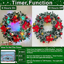30 Inch Big Snowy Prelit Christmas Wreath 80 Color Lights B0BN2MYY2Y - Green - Brand New