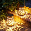 2 Pack Solar Lanterns Outdoor Waterproof Gifts Hollowed-Out Metal Hummingbird - Like New