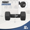 MADOG DUMBBELL HAND WEIGHTS ANTI-ROLL NON-SLIP HEXAGON SHAPED 12LB 2PCS - BLACK - Like New