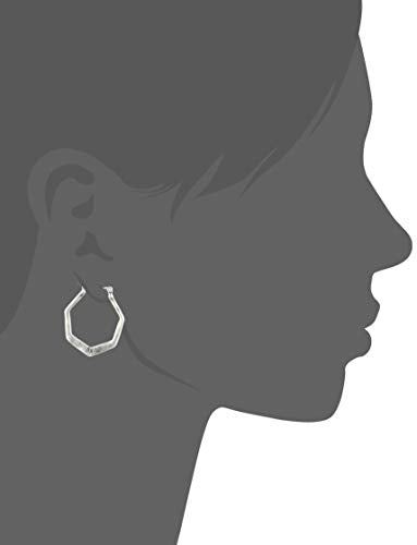 THE SAK HEXAGON SHAPED HOOP EARRINGS - SILVER - Like New