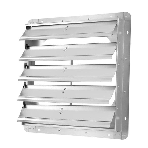 IPOWER 20-INCH SQUARE ALUMINUM AUTOMATIC GRAVITY SHUTTER LOUVER VENT - SILVER - Brand New