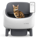 ZEACOTIO OPEN-TOP SELF CLEANING LITTER BOX, AUTOMATIC - WHITE-GRAY - Like New