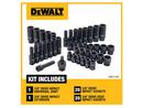 DEWALT 42PC 3/8IN DRIVE METRIC IMPACT SOCKETS SET - BLACK - Brand New