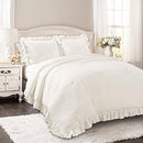 LUSH DECOR REYNA RUFFLE COMFORTER SET, KING 16T002160-9PC - IVORY - Brand New