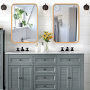 FUWU HOME 1 PACK WOOD BATHROOM MIRROR WALL 18" x 24" FARMHOUSE - NATURAL WOOD - Like New