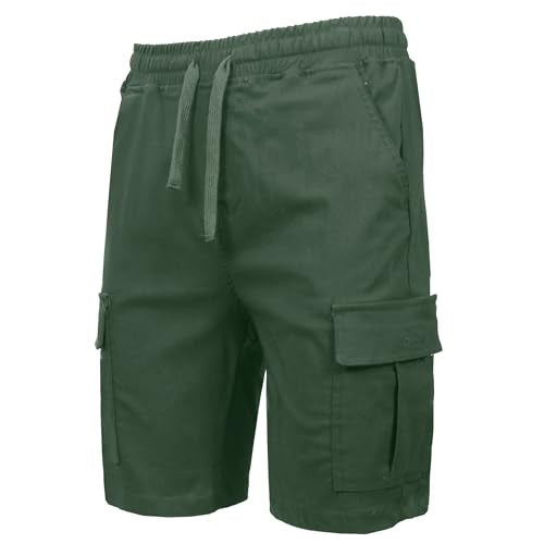 Galaxy by Harvic Men’s Stretch Pull-On Cargo Shorts, Size 2XL, Olive Green - Brand New