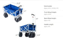 Meda All Terrain Utility Collapsible Foldable Beach Wagon Cart - BLUE /WHITE - Like New