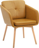 ‎CANGLONG FAUX LEATHER SIDE CHAIR UPHOLSTERED ARM DINGING CHAIR - ‎LIGHT BROWN - Like New