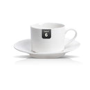 Bone China Wide Rim Commercial Grade Dinnerware Cup & Saucer, Case of 6 - Like New