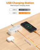 TESSAN Flat Plug Extension Cord 10FT Surge Protector Power Strip, 900 Joules - Like New