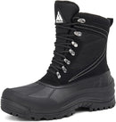 MISHANSHA SNOW BOOTS MAN WINTER WARM FUR LINED SNOW BOOTS MEN - SIZE: 9 - BLACK - Like New