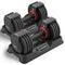 MANGKO ADJUSTABLE DUMBBELL 25LB SINGLE WEIGHT 5 IN 1 METAL HANDLE - BLACK - Like New