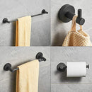 WANMAI 4 Piece Bathroom Accessories 23.6 Inch Towel Bar SUS 304 - Matte Black - Brand New