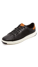 COLE HAAN MEN'S GRANDPRO TENNIS FASHION SNEAKER SIZE: MEN 11.5 BLACK/BRITISH TAN - Like New