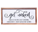 ATHENA'S ELEMENTS FUNNY BATHROOM, MODERN FARMHOUSE WALL DECOR, 8 X 17 - WHITE - Like New