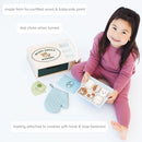 Pearhead Wooden Bakery Play Food Set, 25-Piece Baking Oven Toy - Brand New