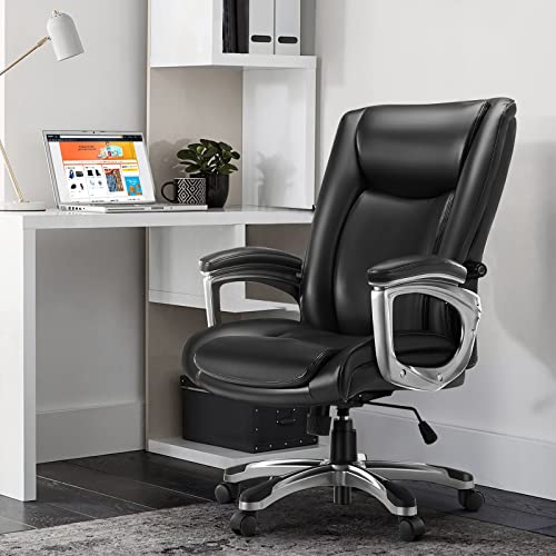 MCQ HOME OFFICE ERGONOMIC MANAGERIAL EXECUTIVE PU LEATHER DESK - BLACK - Like New