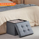 ALASDO STORAGE OTTOMAN FOOTREST STOOL SMALL OTTOMAN WITH STORAGE FOLDABLE GRAY - Like New