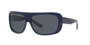 RAY-BAN RB2196 BLAIR RECTANGULAR SUNGLASSES BLUE FRAMES, BLUE LENSES 64MM - BLUE - Like New