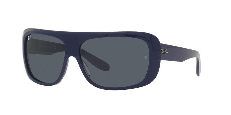 RAY-BAN RB2196 BLAIR RECTANGULAR SUNGLASSES BLUE FRAMES, BLUE LENSES 64MM - BLUE - Like New