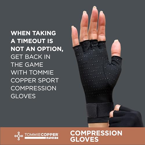Tommie Copper Sport Compression Gloves MEN L/XL WOMEN L/XL, Black - Like New