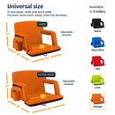 ALPCOUR RECLINING STADIUM SEAT,WIDE BLEACHER CHAIR BACK SUPPORT 21" -ORANGE - Brand New