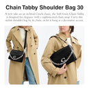 COACH SOFT GRAIN CHAIN TABBY SHOULDER BAG 30 - BLACK - Brand New