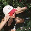 FRASIER STERLING ADJUSTABLE WOVEN GOLF CART HAT - CREAM/RED - Like New