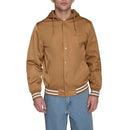 CHAMPION MEN LIGHTWEIGHT VARSITY JACKET WITH JERSEY HOOD SIZE L TOBACCO - Brand New
