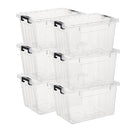 CETOMO LIDDED STORAGE BIN STACKABLE STORAGE BOX ORGANIZING CONTAINER - CLEAR - Like New
