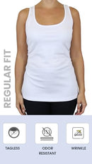 Galaxy by Harvic Womens Moisture Wicking Racerback Tagless Polyester Tops White - Brand New