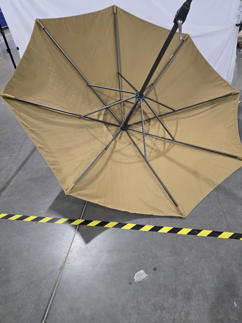 CALIFORNIA UMBRELLA 9 FT. DARK ASH ALUMINUM MARKET PATIO UMBRELLA - CANVAS BRASS - Like New