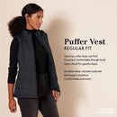 AMAZON ESSENTIALS WOMEN'S MID-WEIGHT PUFFER VEST SIZE: WOMEN M - BLACK - Brand New