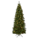 NATIONAL TREE 7.5 LEHIGH VALLEY PINE SLIM HINGED DUAL LED CHRISTMAS GREEN - Like New