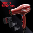 RED PRO 3200 Turbo Pro Detangler AC Hair Dryer, 3 Heat/2 Speed BDP03 - RED - Like New