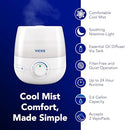 Vicks NaturalCare Cool Mist Ultrasonic Humidifier Color-Changing Light - Brand New