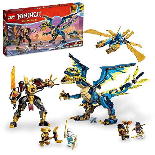 LEGO 71796 NINJAGO THE ELEMENTAL DRAGON AGAINST EMPRESS' ROBOT - MULTI - Like New