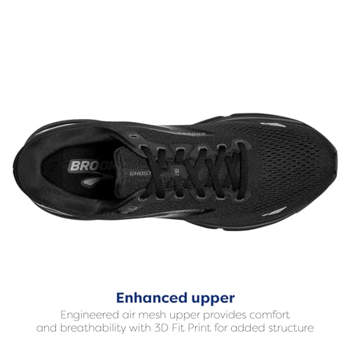 BROOKS MEN'S GHOST 15 NEUTRAL RUNNING SHOE BLACK/BLACK/EBONY SIZE: MEN 13 - Like New