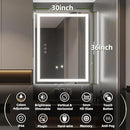 SYATO 30X36 LED BATHROOM MIRROR, FRONT BACKLIGHT VANITY, DJ2S-9176 - NEUTRAL - Like New