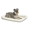 MidWest Homes for Pets QuietTime Dog Bed - White Fleece Bolster, 30" x 21" - Brand New